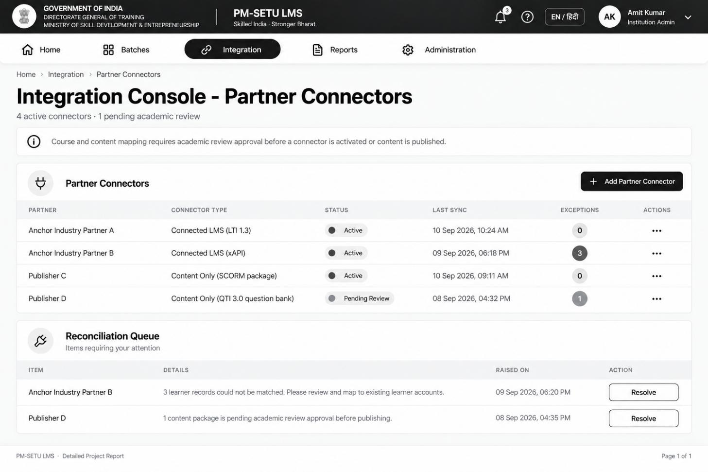 Section: 8.5 Vendor LMS and content partner integration process design