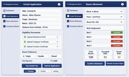 8.5. Hostel Management > Illustrative Screen Mock-up